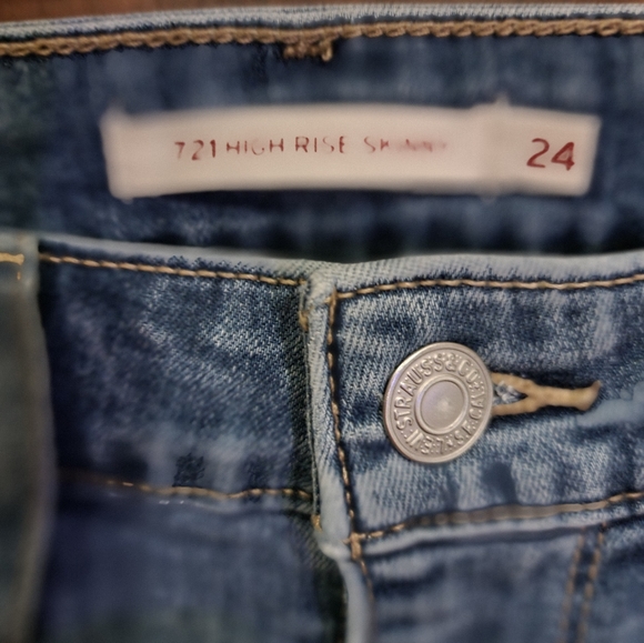 Levi's Vintage High Rise Skinny Jeans Sz 24 Waist - Picture 3 of 4